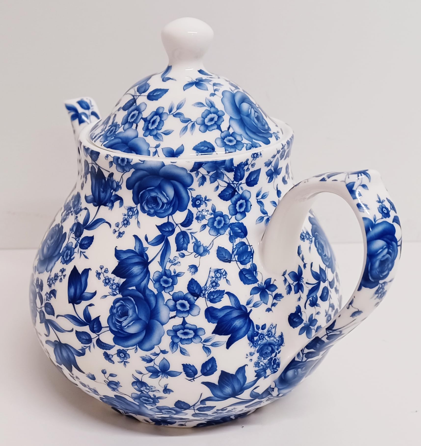 Delft Théière en porcelaine anglaise Bleu 900 ml Motif floral