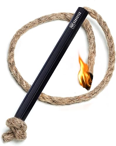 Miniatura 8 de Herramienta de supervivencia de arranque de fuego, barra de ferro con cuerda impermeable de mecha de yesca de 11 pulgadas, golpeador