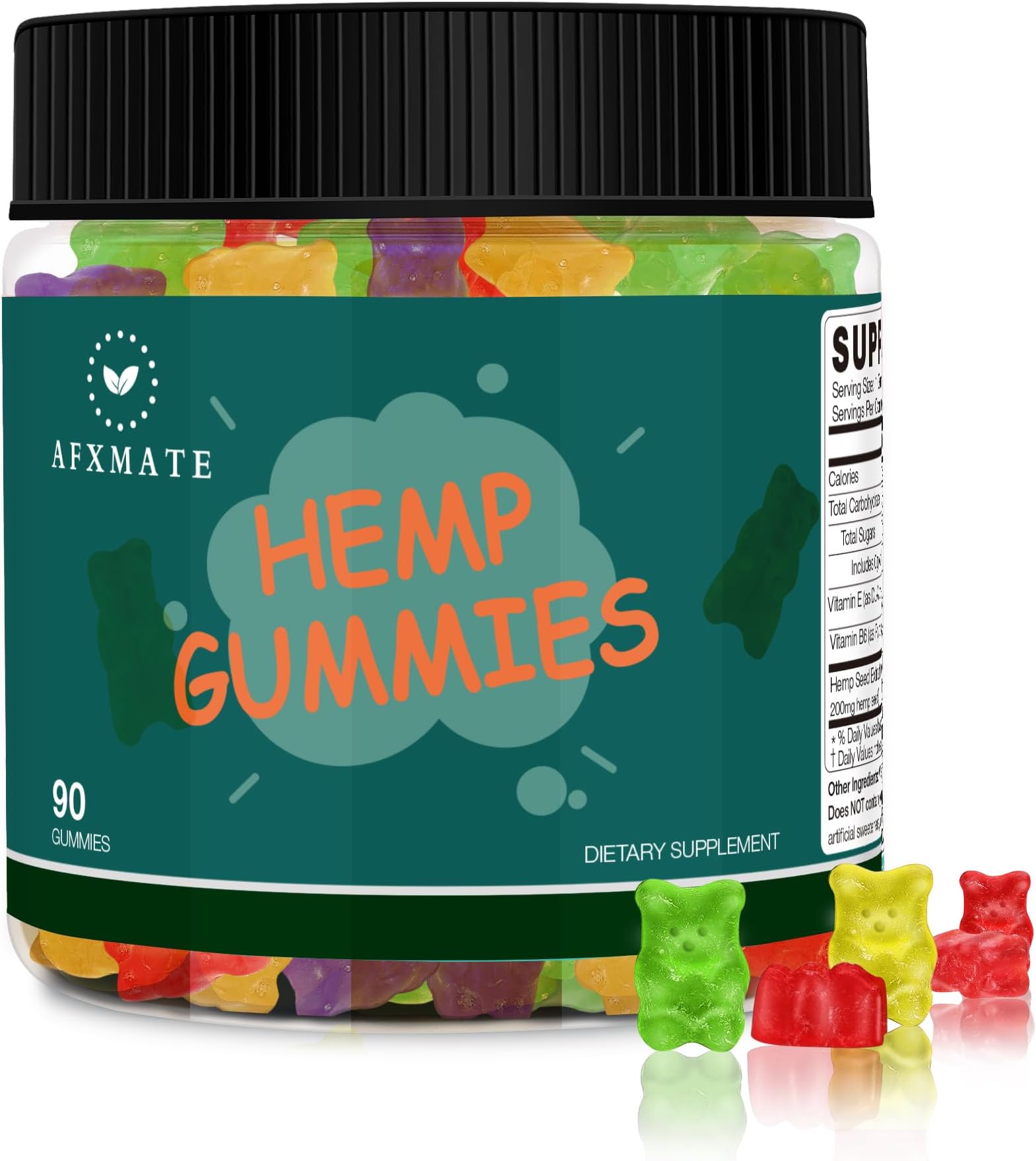 AFXMATE Hemp Gummies Fruit Flavored Gummy (90 Gummies)
