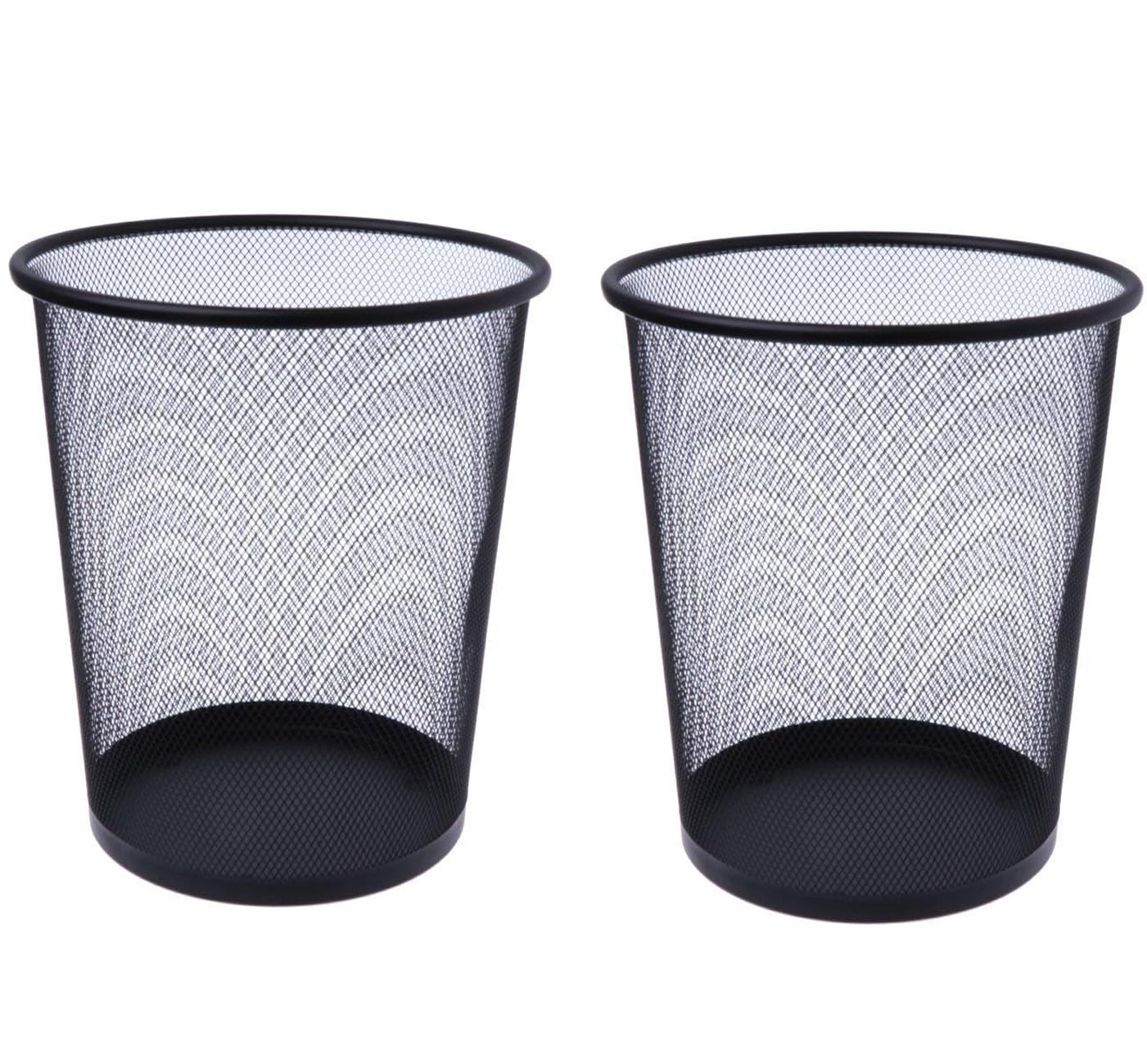 AOOMI Open-Top Make it Metal Mesh Recycling Dustbins- Waste Basket for Home/Office/Coffee Shop/Hotel Non-Toxic - Black, Set of 2, Medium (17L)-image-33