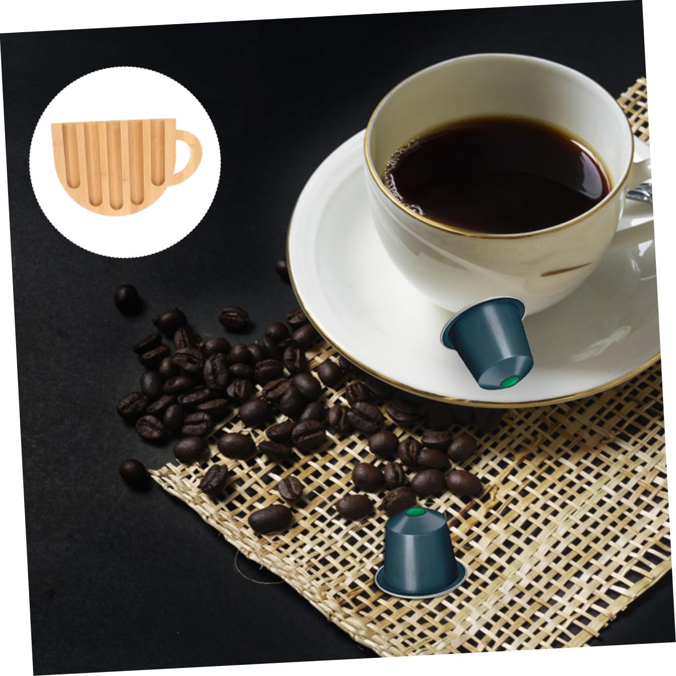 Wooden Coffee Capsule Holder Rack Vertical Display Organizer for Espresso Capsules Space-saving Coffee Pod Container for Home Office and Shop Countertop Use