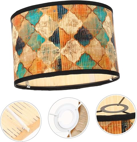 Miniatura 4 de Pantalla de tambor para decoración de país, pantalla de luz colgante, luz colgante tejida, bombilla de vela, pantalla de mesa, pantalla de luz