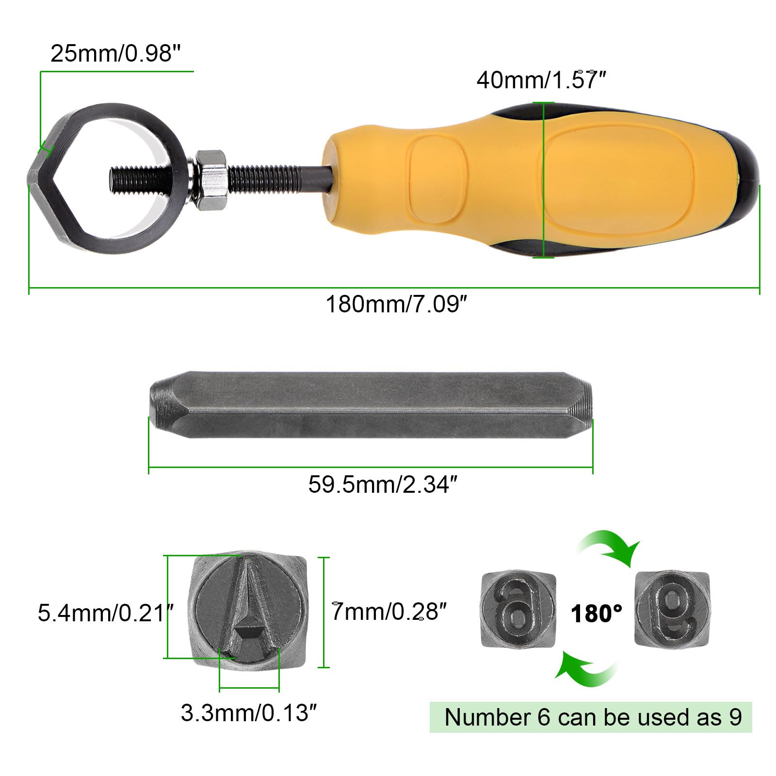 QUARKZMAN 36pz Metallo Stampaggio Kit 3/16" (5mm) (AZ, 0-8,"&" Simbolo) Acciaio Lettera Pugno Premere Utensile con Supporto per Stampa su Metallo, Plastica, Legno, Pelle, Argento