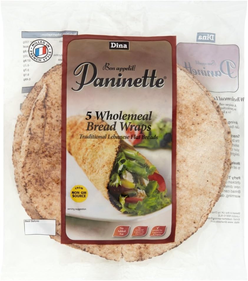 Dina Wholemeal Paninette Flatbread Wrap, 275 g