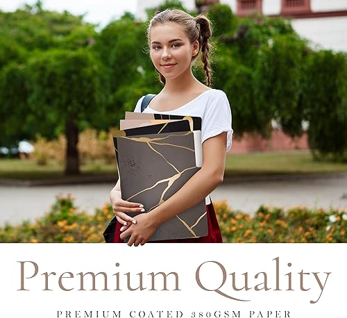 Miniatura 5 de Juego de 24 carpetas decorativas (6 diseños) carpetas de archivos, carpetas, bonitas carpetas de archivos, carpetas para suministros de oficina,