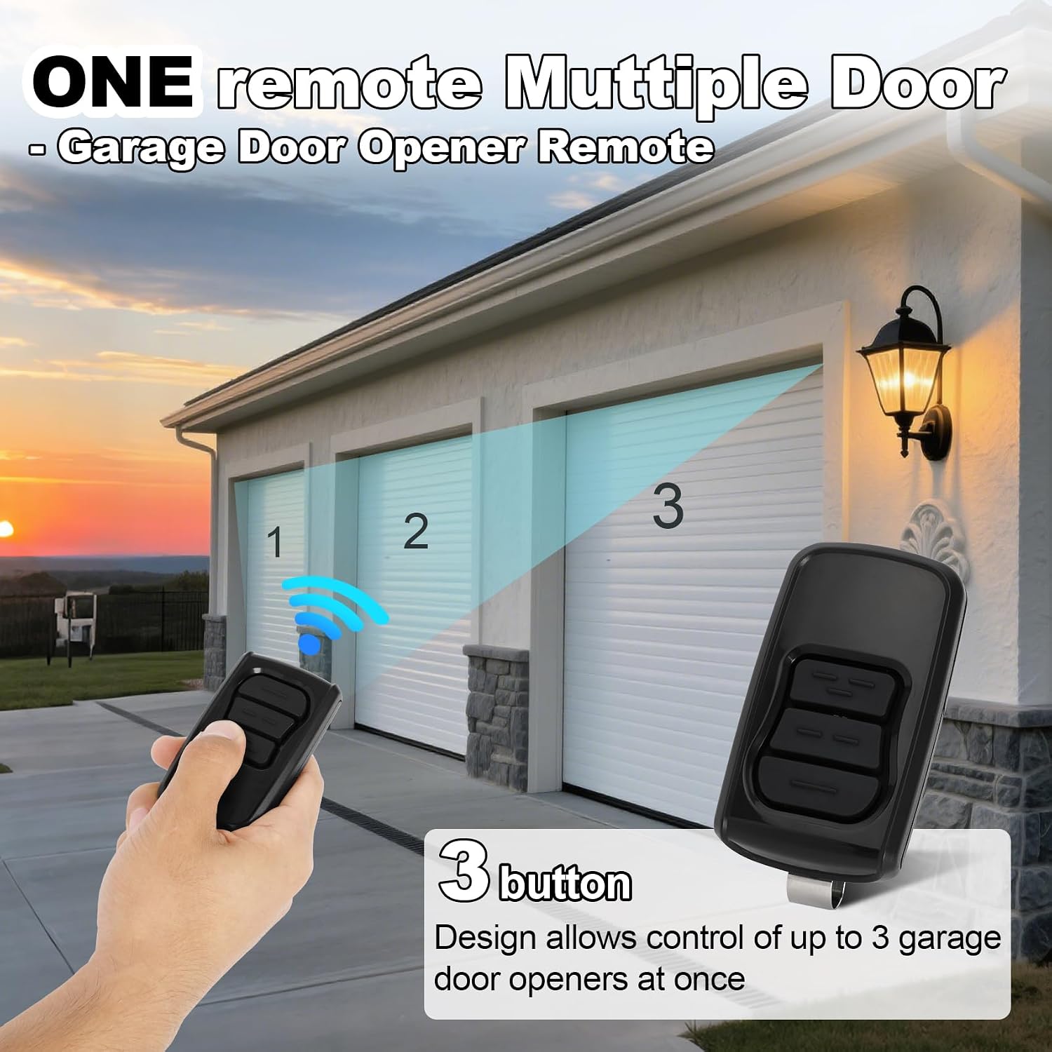 2 for Genie Garage Door Opener Remote GM3T-R | Compatible with Genie Most Garage Door Opener Since 1995, Replacement for GM3T-BX G3T-R G3T-A ACSRS