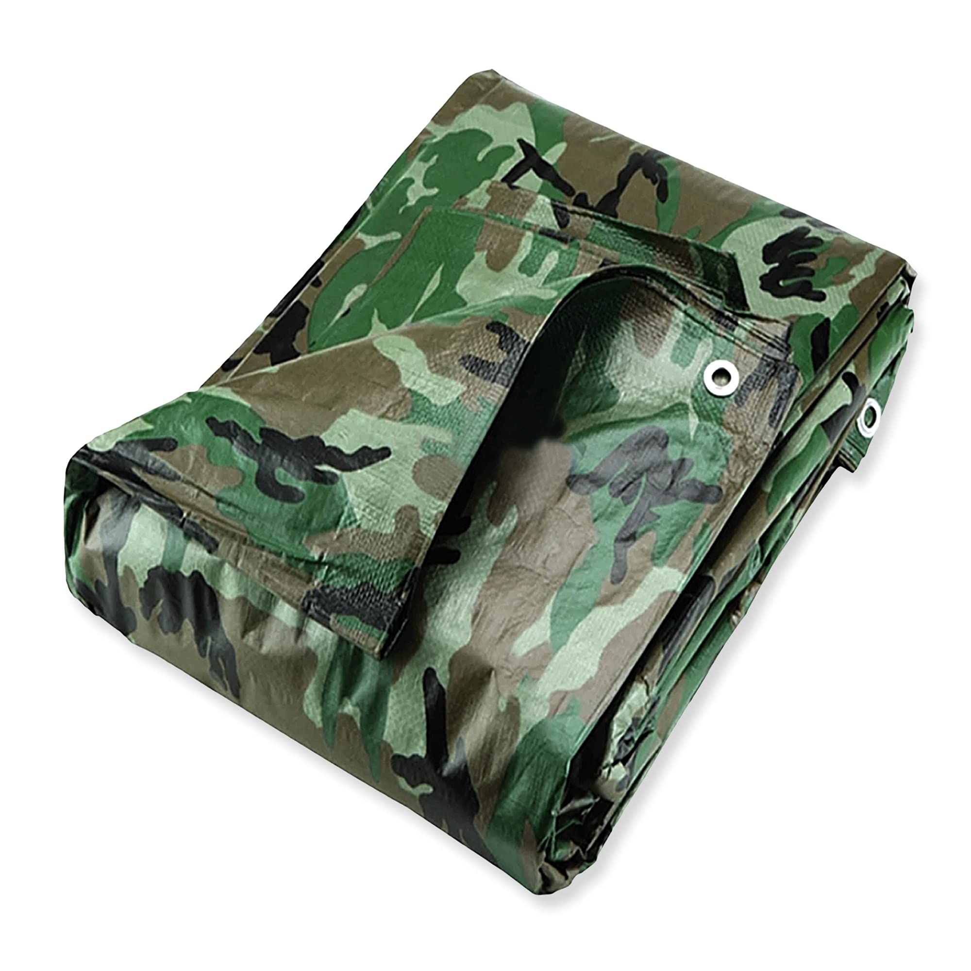 Bortaberg Tarpaulin Strengthened Waterproof With Eyelets, Camouflage, Multi-Use Cover Protection, Tear-Resistant Protective, Made of 95gram/sm Reinforcing Mesh, Premium Quality ([m]2x3 || 6.6'x9.8')
