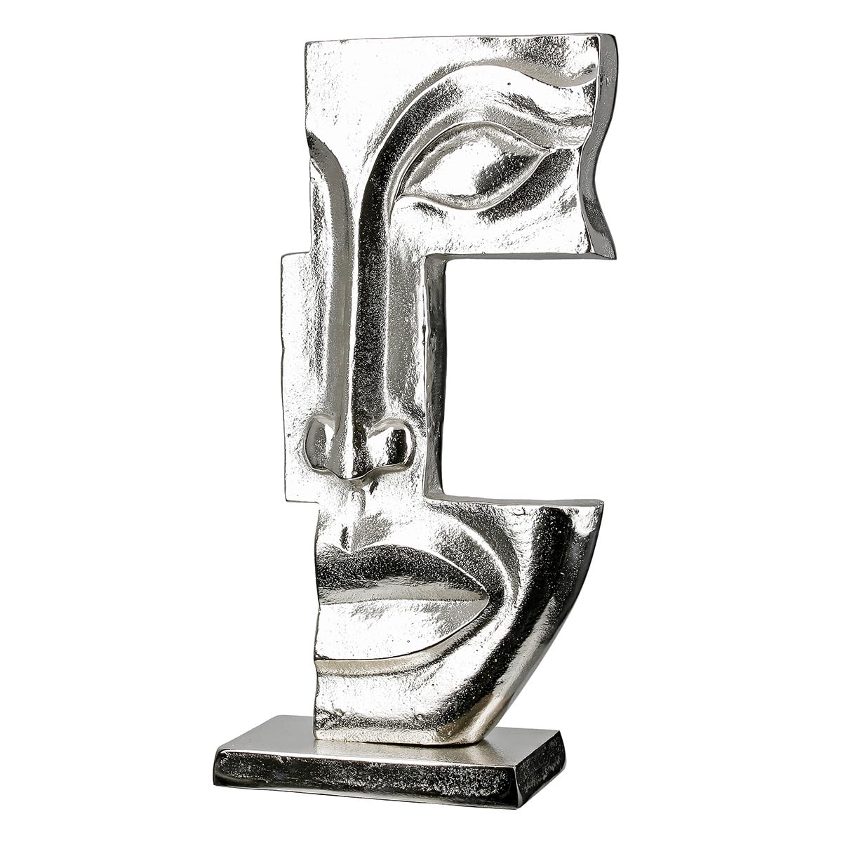 Casablanca Skulptur Big Lips, Aluminium, silberfarben, antikfinish, Gesichtsmotiv, H40cm B21cm T9cm - Deko, Kunst, Wohnaccessoire, Geschenk