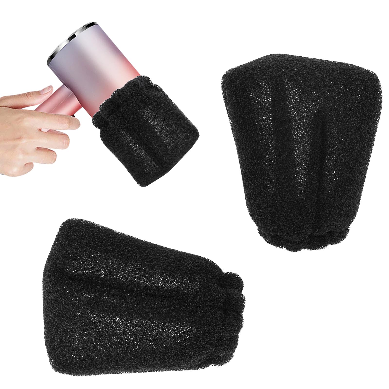 2Pcs Hot Sock Diffuser for Hair Dryer, Sock Diffuser Cover Sponge Hair Dryer Diffuser Cover, Soft Hair Dryer Mitten Diffus...