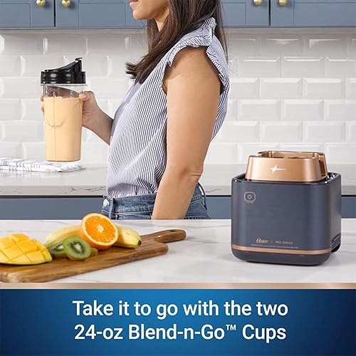 Miniatura 6 de Oster Sistema de cocina Pro Series con tarro Tritan XL de 9 tazas, procesador de alimentos, 2 tazas Blend-n-Go, mini tarro y herramienta de