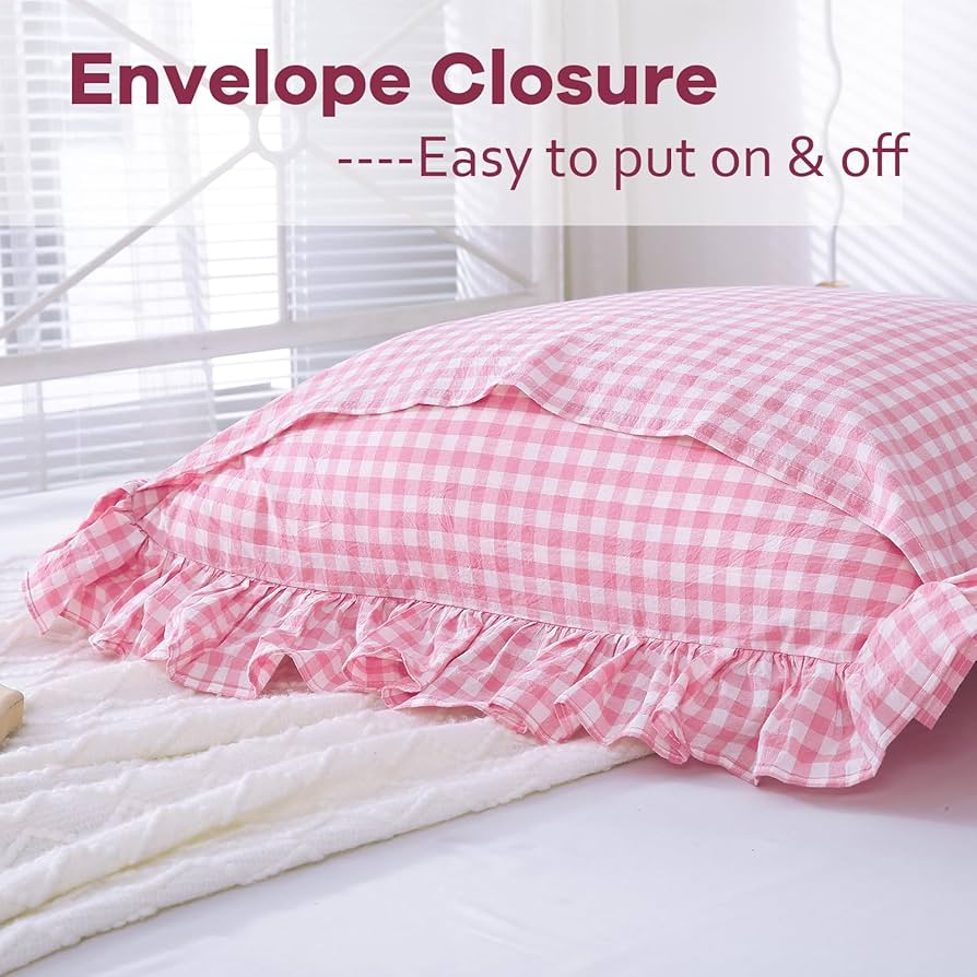 Amazon.com: K MASANIJI 2 Pack Pink White Plaid Gingham