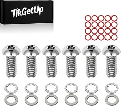 T27 TORX Titanium Alloy Bolts for Harley All Models 5 or 6 Hole Derby Cover Big Twin Sportster - M8 Touring - with 20 Pack - #11105 O-Ring