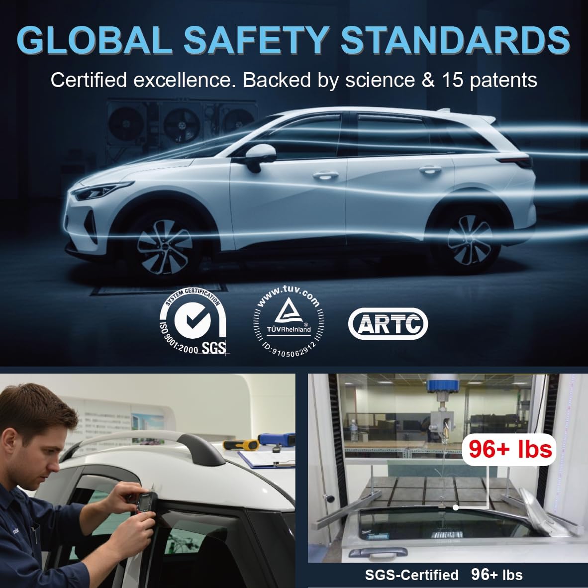 in-Channel Car Window Rain Guard Compatible with Lancer Fortis 4D/ SportBack 5D 2007-2019 Lancer/Grand Lancer 2018+,Transparent Car Wind Deflectors No Water Leakage Visors