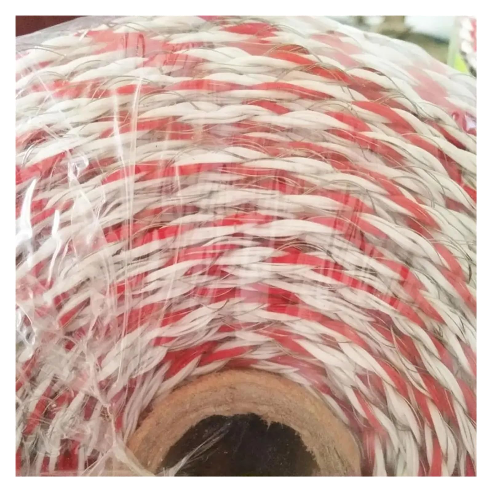 Filo per Recinto Elettrico Corda for recinto Elettrico da 500 m Filo Rosso Bianco Polywire con Corda in Acciaio for Recinzione di Animali da Cavallo Filo a Resistenza Ultra Bassa