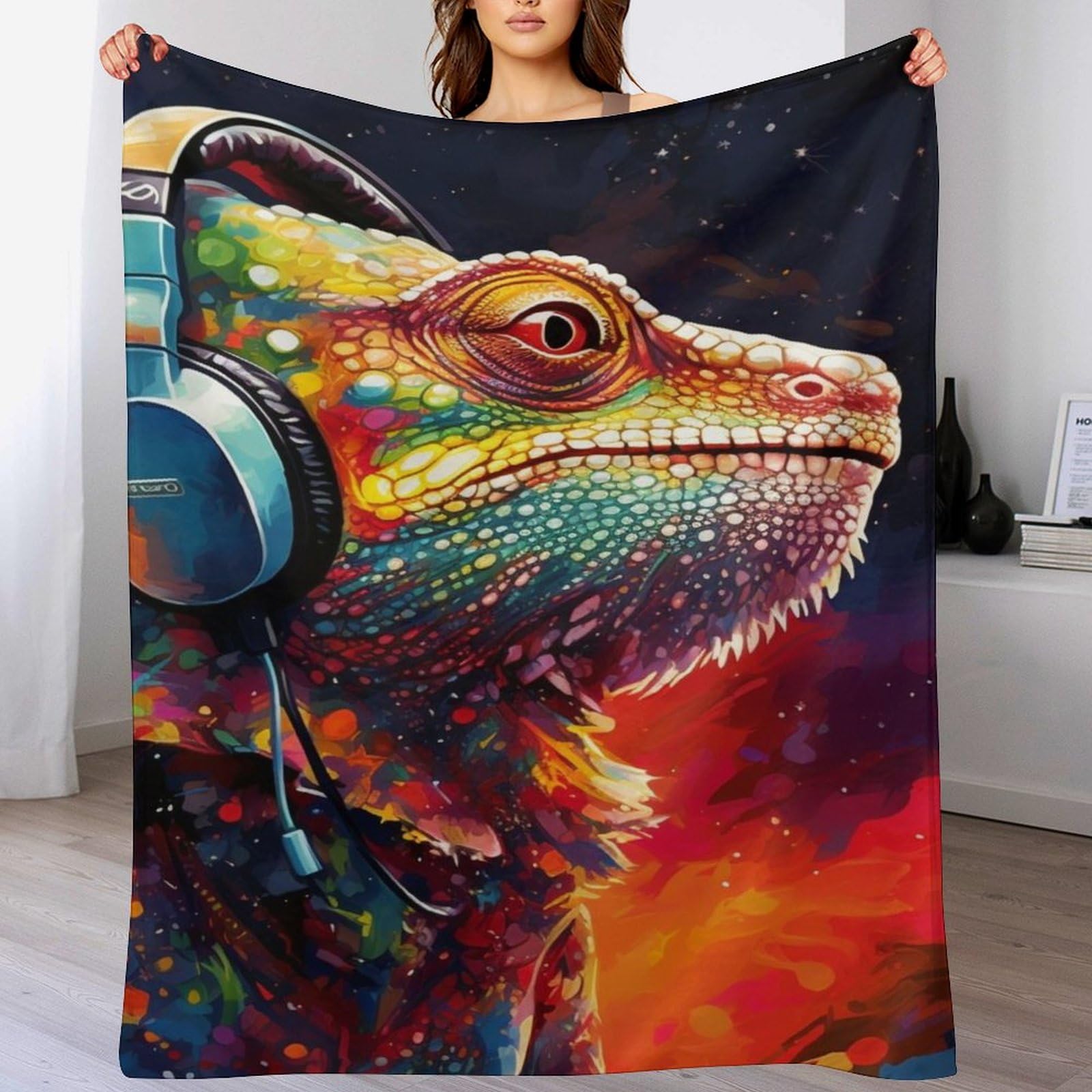 Jeté de canapé chaud caméléon, plaid flannel doux pour vos soirées télé