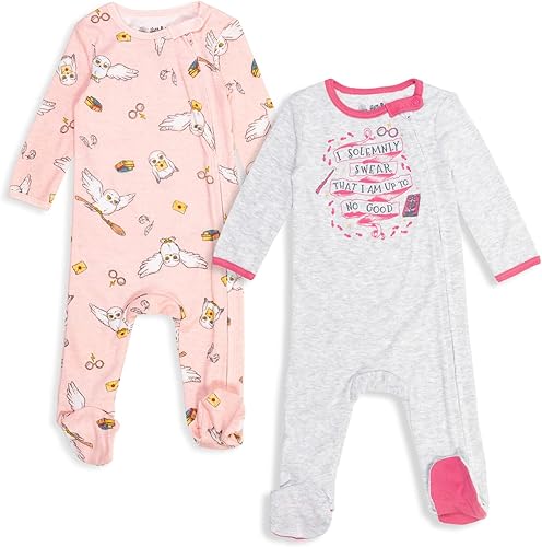 Harry Potter Paquete de 2 overoles con cremallera para bebé recién nacido a bebé