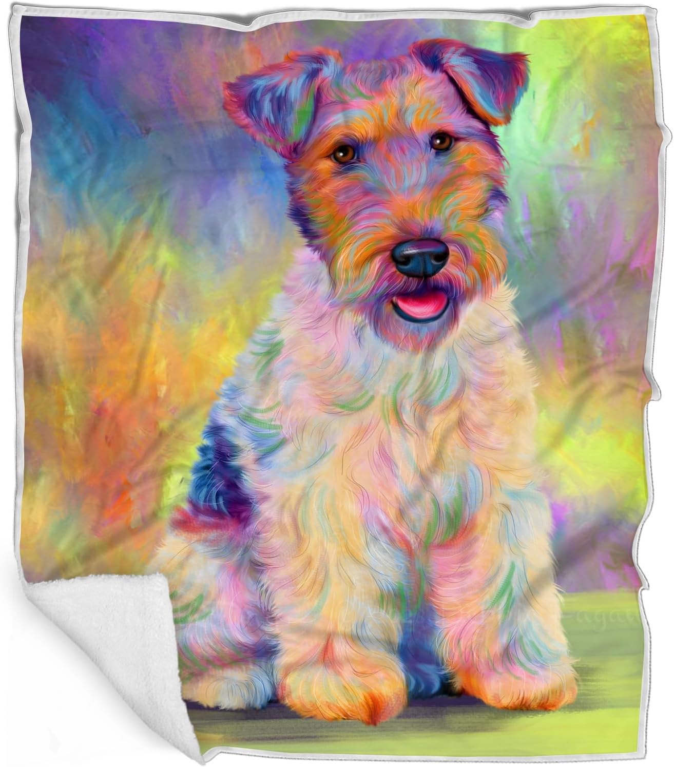 Fall Autumn Greeting Wire Fox Terrier Dog Blanket - Lightweight Soft Cozy and Durable Bed Blanket - Animal Theme Fuzzy Blanket for Sofa Couch BLNKT53736 (30x40 Fleece)
