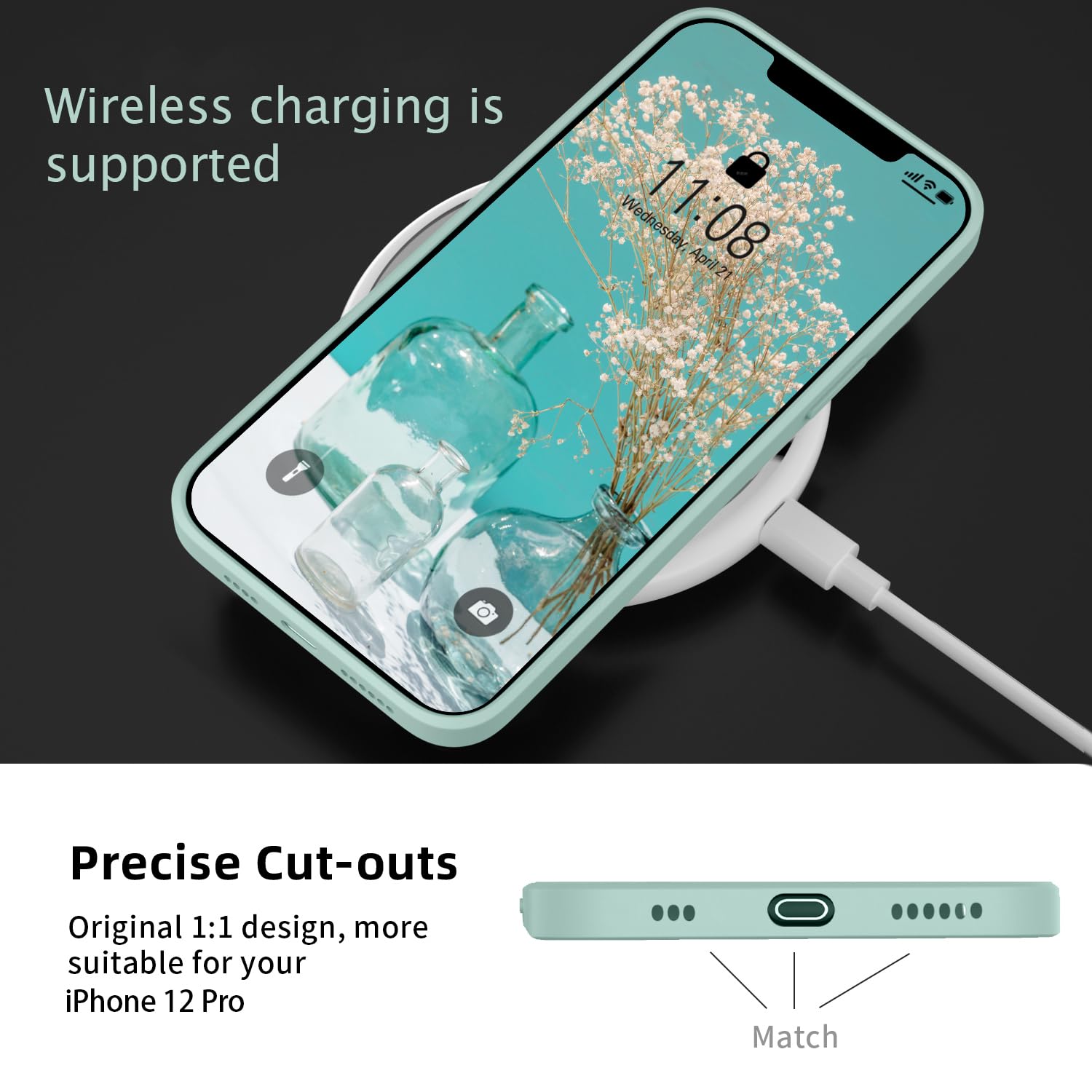 WXX Silikon Hülle Für IPhone 12 Pro – Dünn, Griffig, Mit Mikrofaser-Innenfutter, Matte Blau