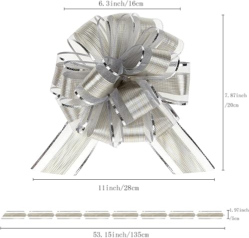Miniatura 7 de Lazos de cinta de envoltura de regalo para festivales de Navidad, lazos para cestas de regalo, decoración de regalo, lazo A9-10 piezas-Qing