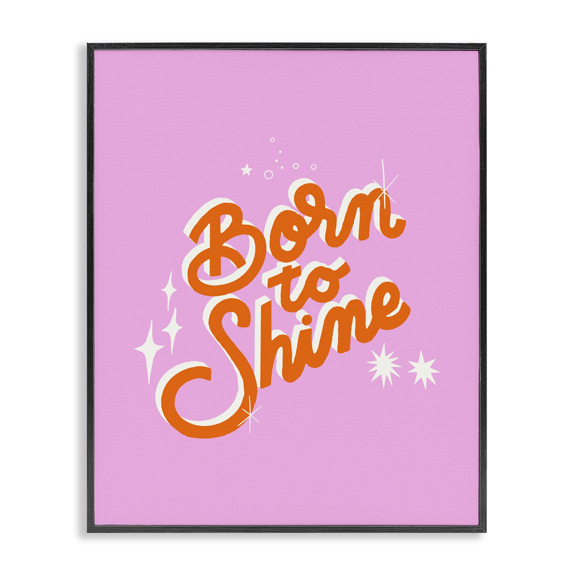 Stupell Industries Born To Shine Typography 'Born To Shine On Pink', Framed Giclee Art, Black, 11 X 14 Inches, Easy To Hang And Sturdy, Made In Usa, By Indira Prieto | Indysign