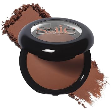 Saie SuperSuede Radiant Baked Bronzer Powder - Hydrating, Long-Lasting + Blurring Powder Bronzer for a Warm, Natural Glow - With Squalane + Jojoba - Talc-Free + Vegan Face Makeup - Bari 0.28 oz