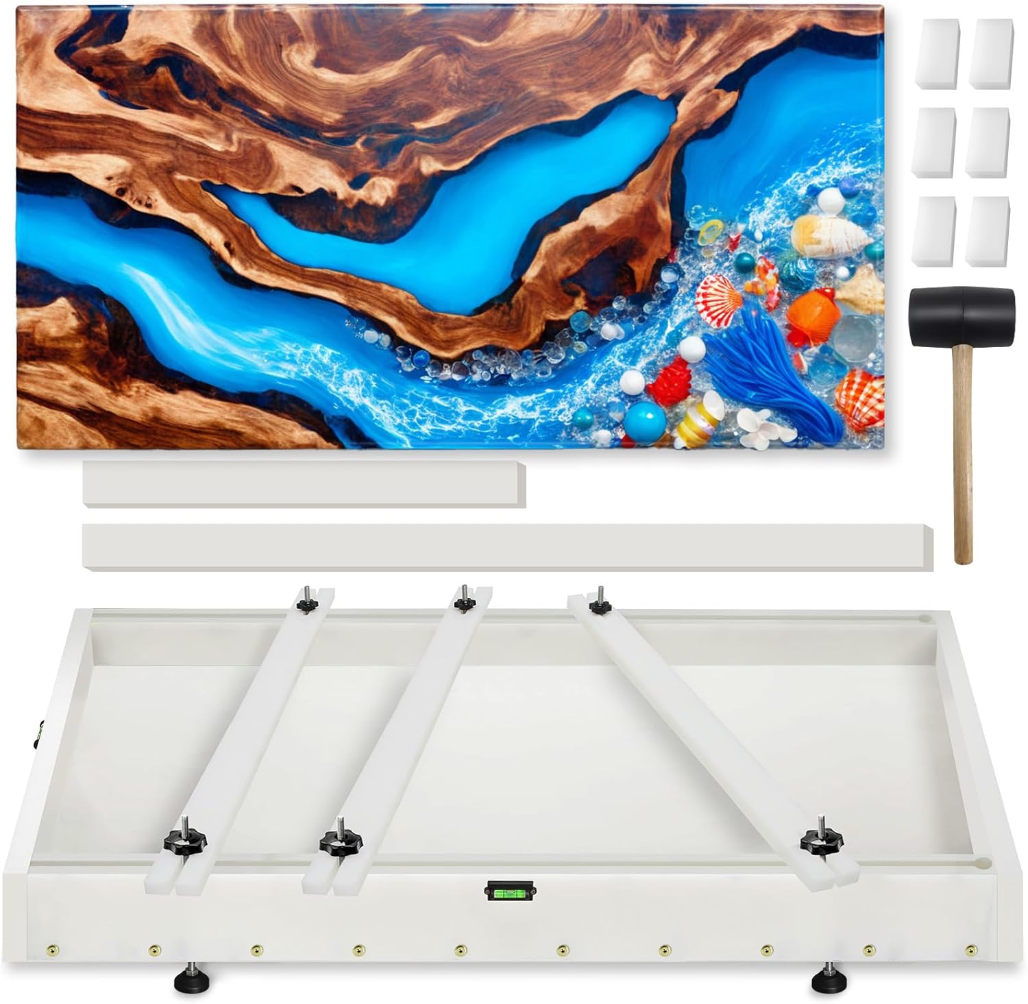 SIMEIQI Extra Large 48x24x3 Inch Epoxy Resin Mold Kit - Reusable for River Tables, Coffee Tables, Trays & Home Decor