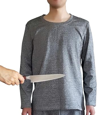 LVFEIER Round Neck and Long Sleeves A3 Cut Resistance and Abrasion Resistance Test Grade 5 Intercept Equipment, Intercept Cutting avoidstab avoidscratch avoidfouling and Shatter-Resistant Gray