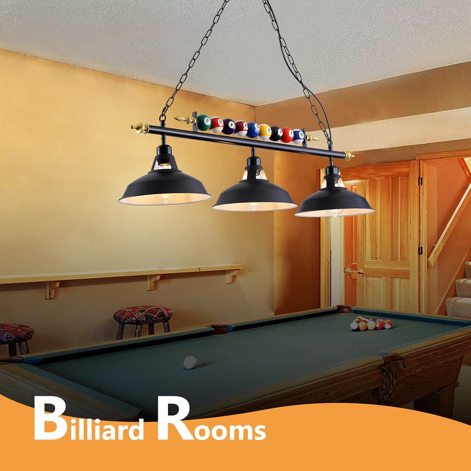 3-Light Billiard Pool Table Lights and 4-Light Billiard Pool Table Lights, Bundled Product