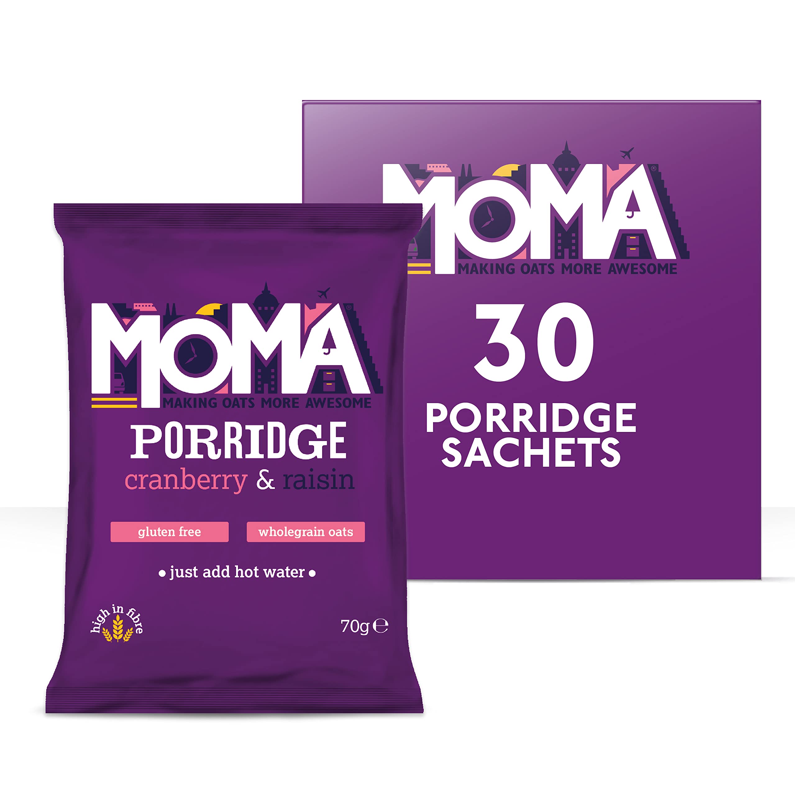 Buy MOMA Porridge Sachets CRANBERRY RAISIN Box Of 30 X 70g buy-moma-porridge-sachets-cranberry-raisin-box-of-30-x-70g