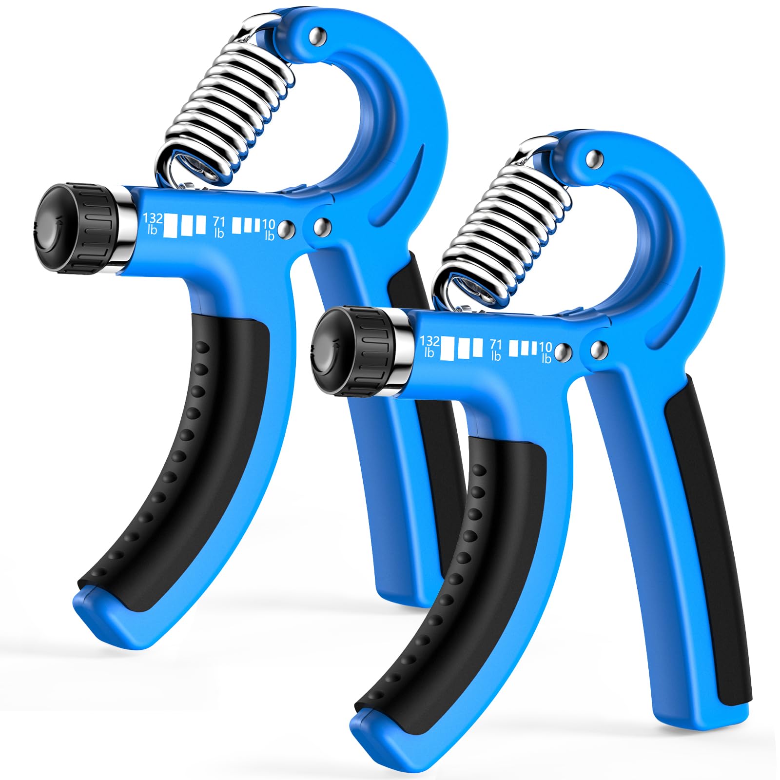 FitBeast Grip Strength Trainer 2 Pack – Adjustable Hand Grip Strengthener for Strength Training & Rehabilitation, 10-132 lbs Resistance Forearm
