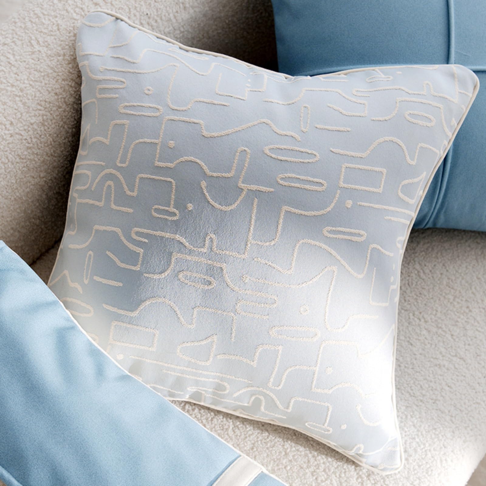 Housse de coussin bleu marine 45x45cm douce pour canapé inconfortable