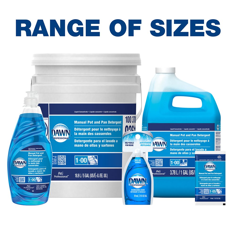 Dawn Professional Dishwashing Liquid Soap Detergent, Bulk Degreaser Removes Greasy Foods from
