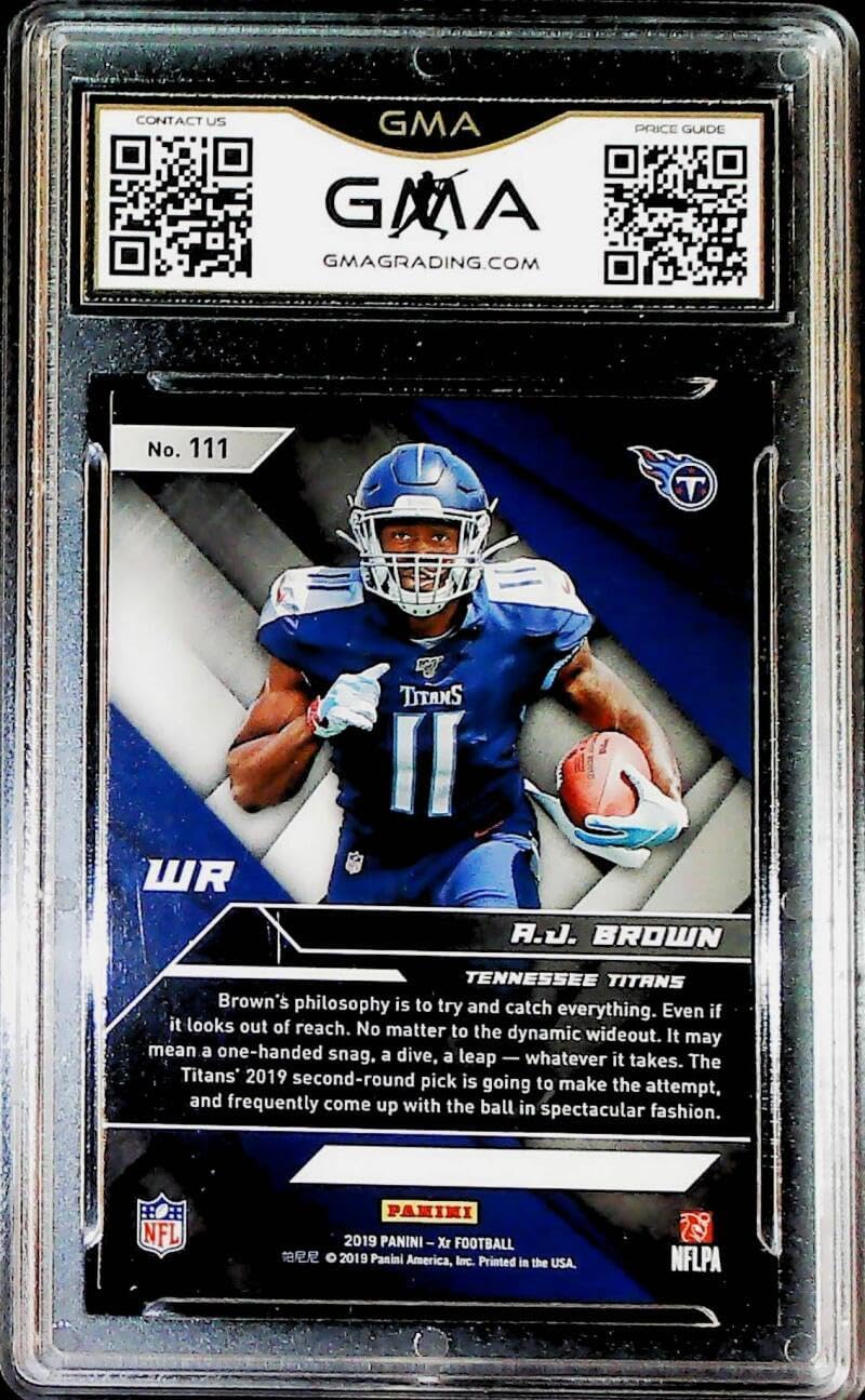2019 Panini Football XR Red S249#111 A.J. Brown Tennessee Titans RC GMA 10 GEM MINT Trading Card
