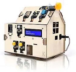 KEYESTUDIO Esp32 Smart Home Starter Kit Para Arduino E Python, Kit De Codificação De Automação Residencial Eletrônica, Kit De Sensor Diy Para Casa De Madeira Conjunto Educacional Para Adultos Adolesce