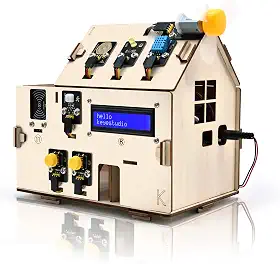 KEYESTUDIO Esp32 Smart Home Starter Kit Para Arduino E Python, Kit De Codificação De Automação Residencial Eletrônica, Kit De Sensor Diy Para Casa De Madeira Conjunto Educacional Para Adultos Adolesce