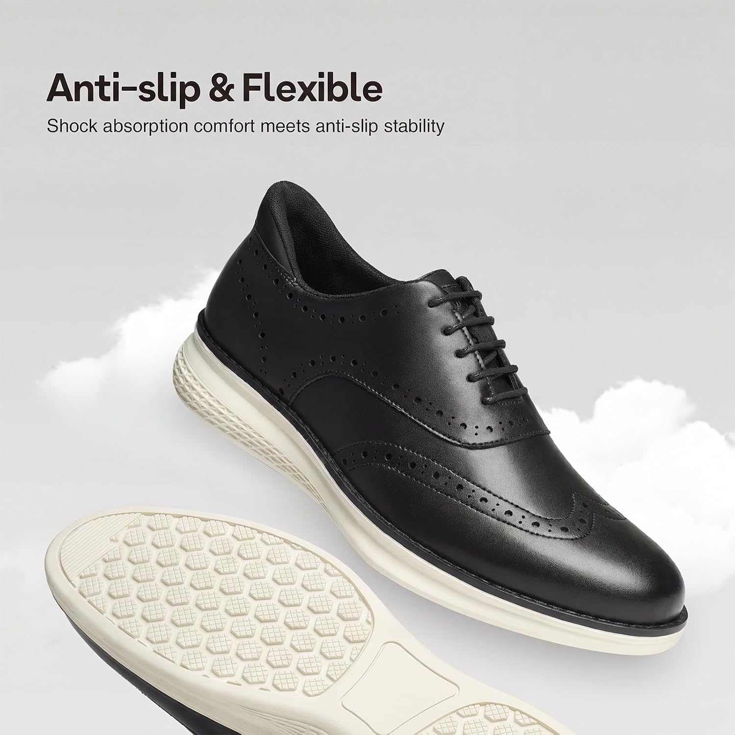 HEEZ Men's Dress Sneakers Casual Dress Shoes Comfortable Oxfords for Men