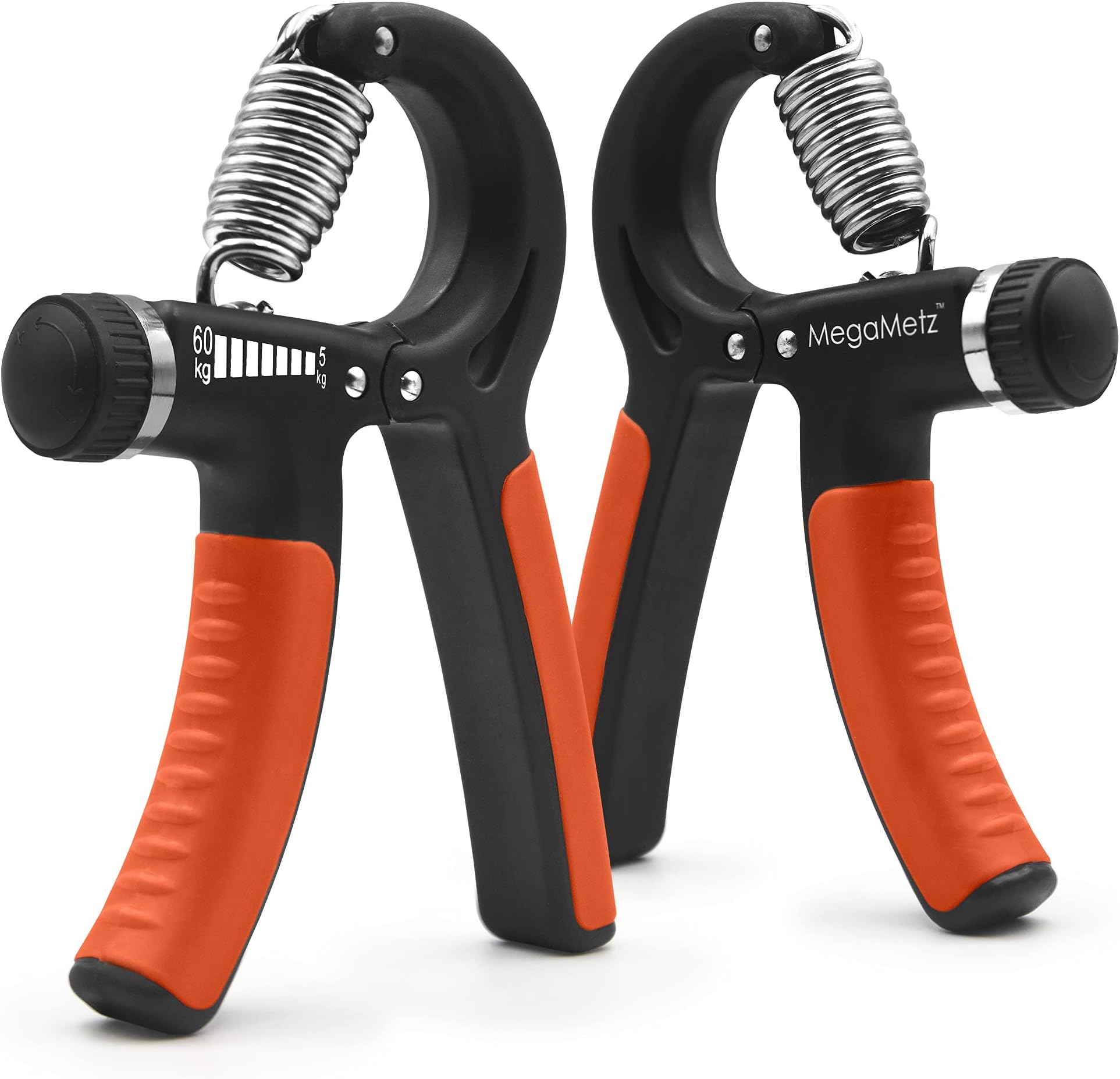 Hand Grip Strengthener Set, x2 Hand Strengthener, Adjustable Range 10-50 KG, Forearm Finger Exerciser, Therapy Gripper, Best 2 Pack Hand Trainer for Athletes & Musicians, Stress Relief, BONUS eBook