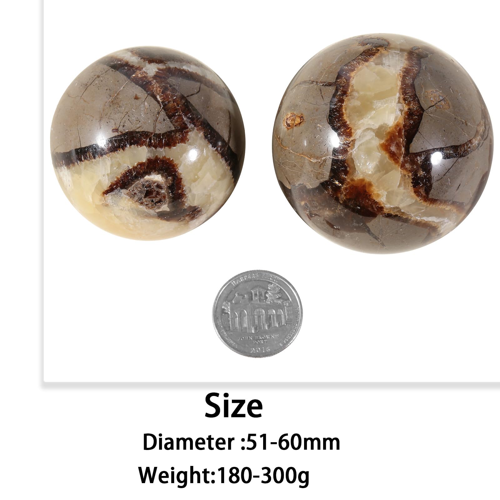 Nupuyai Natural Septarian Dragon Stone Ball with Wooden Stand - Image 2