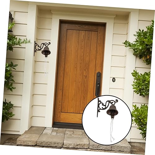 Miniatura 3 de Cabilock Timbre rústico de hierro resistente a la intemperie, para colgar en la pared, timbre vintage para el patio del hogar