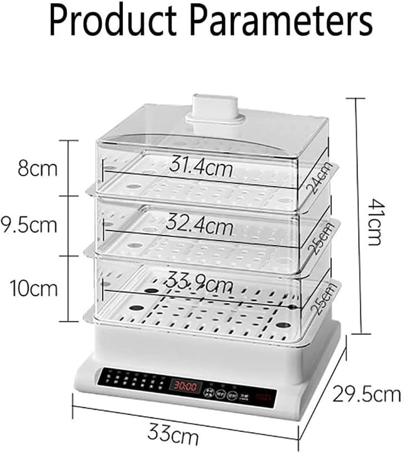 3 Tier Food Steamer, Electric Food Steamers, 20L Multi-Function Electric Steam Box, Fast Simultaneous Cooking-