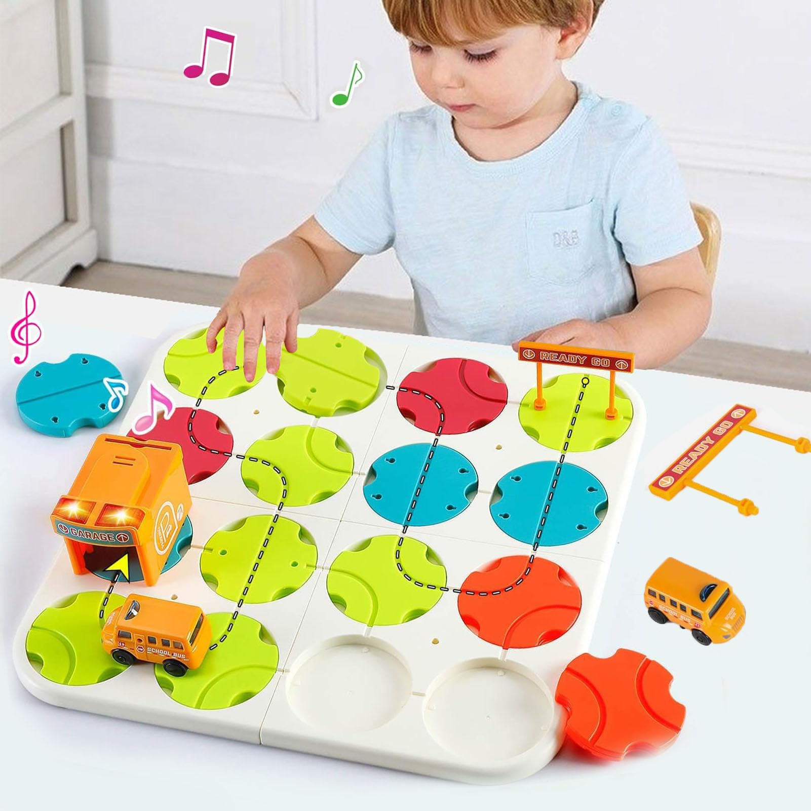 Kids Toys Puzzle Track Car Play Set for 3 4 5 Year Old Boys, Road Builder Game Gifts Stem Toys, Board Maze Puzzle Games Educational Logical Brain Toy for Kids Boys Girls