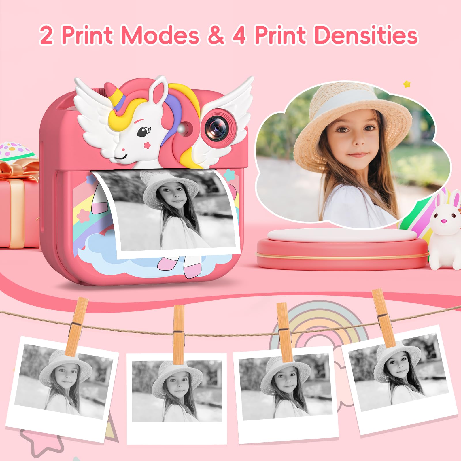 Gofunly Macchina Fotografica Bambini Istantanea, 2.4 Pollici Fotocamera Istantanea Bambini con 32GB Scheda, 12MP/1080P Fotocamera per Bambino, Regalo di Compleanno per Bambini dai 3-12 Anni