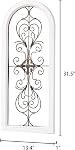 Sintosin Rustic Wood and Metal Wall Art Decor 13 X 32 Inches, Hanging Distressed White Frames with Black Wrought Iron Wall Decor, Handmade Entryway Wall Decor for Living Room Couch Bedroom Hallway