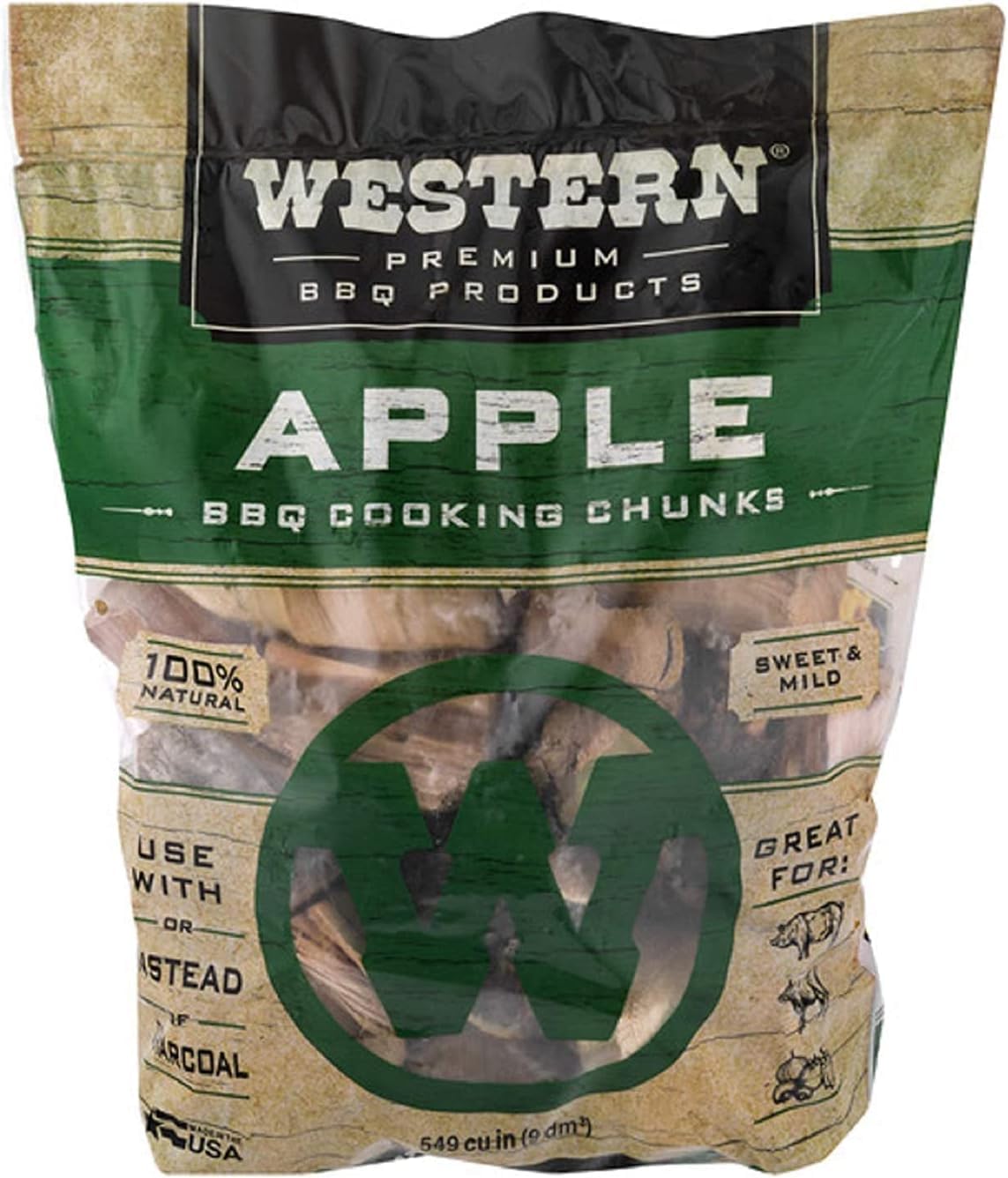 Western Premium BBQ Products Apple BBQ Cooking Chunks, 549 cu in (Pack of 1)