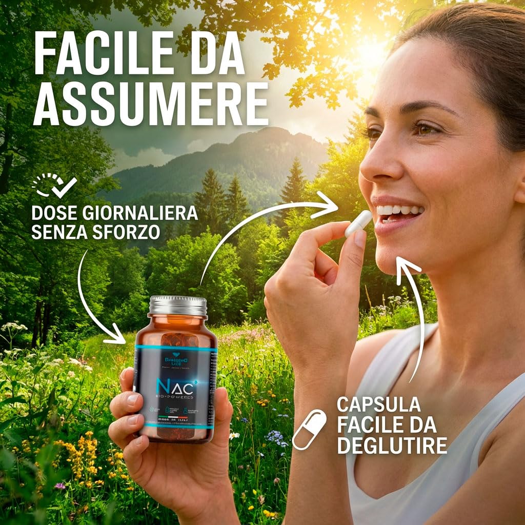 NAC BioPowered - Nutraceutique Bio-amélioré dans l'action antioxydante et détox - N-acétylcystéine Précurseur du glutathion - Haute biodisponibilité - 90 gélules