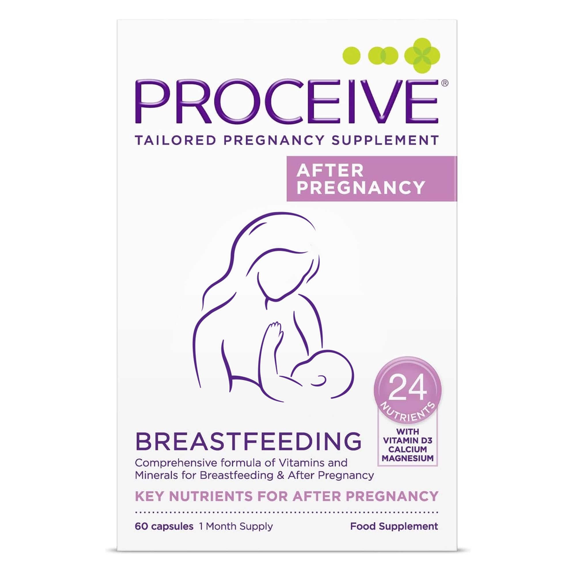 Proceive® Breastfeeding Supplement - Vitamins for New Mums After Childbirth, 60 Capsules - Vegan