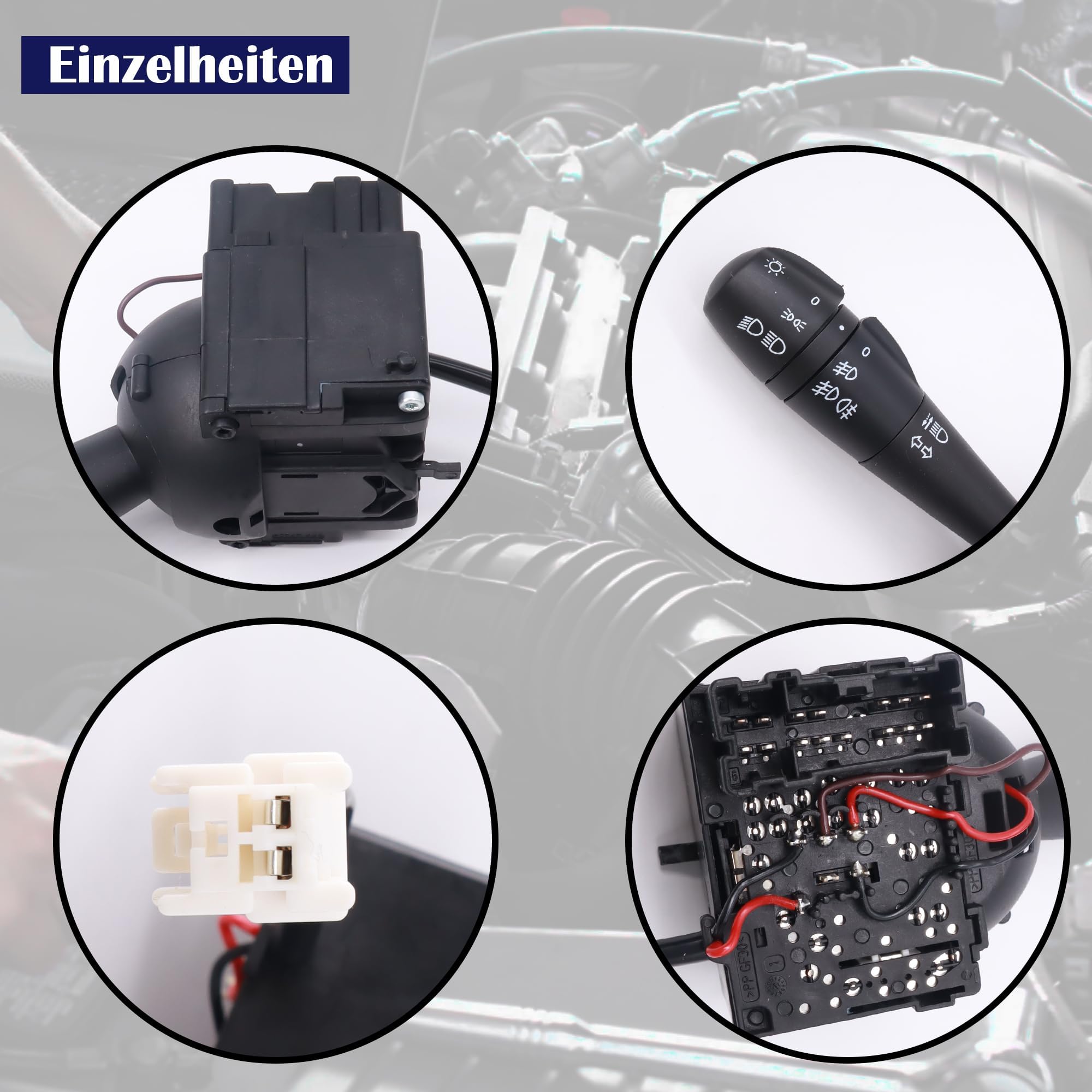 Lenksäule Blinker Lichtschalter 8201167981，Kompatibel mit Renault Clio 4 Logan II Sandero Dokker Duster Lodgy,255405005R 251687,Lenkstockschalter Blinkerschalter