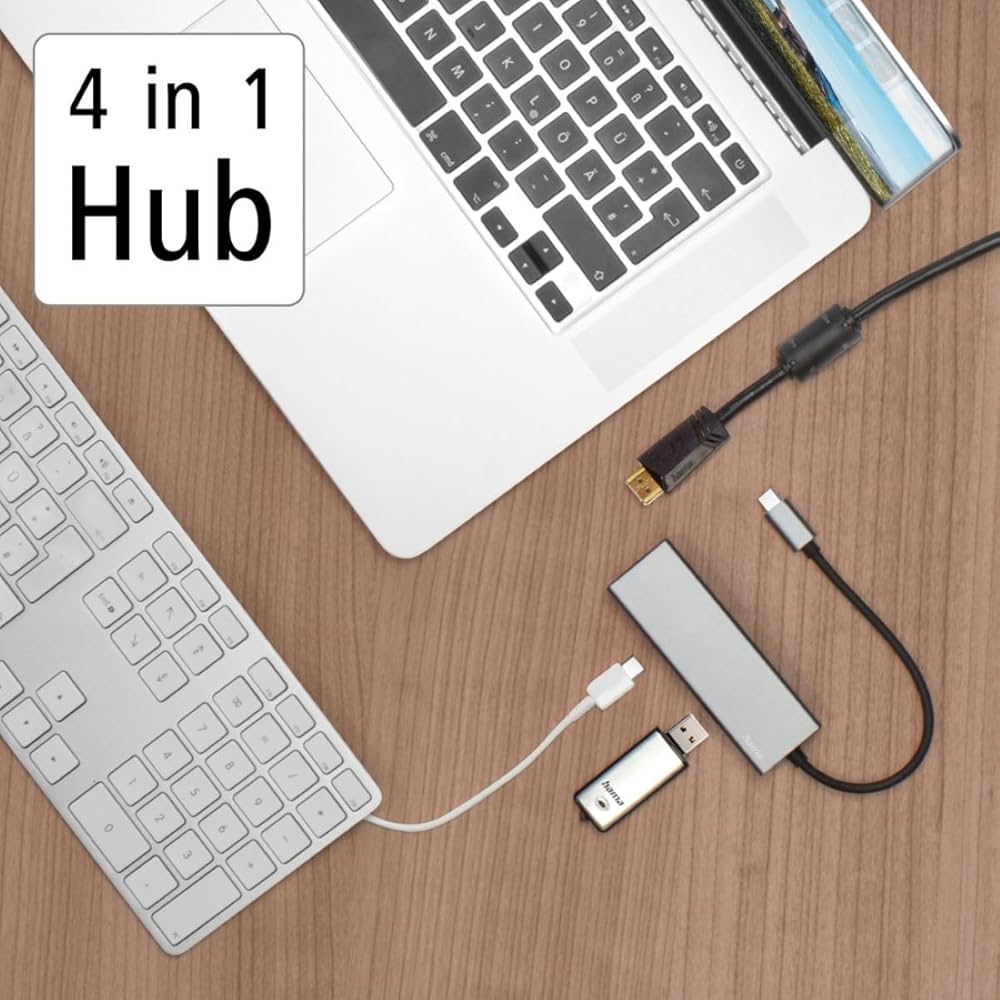 Hama 00200107 USB Hub & Hub 3.0 Gen 1 (3.1 Gen 1) Type-C 5000 Mbit/s Anthracite, Grey