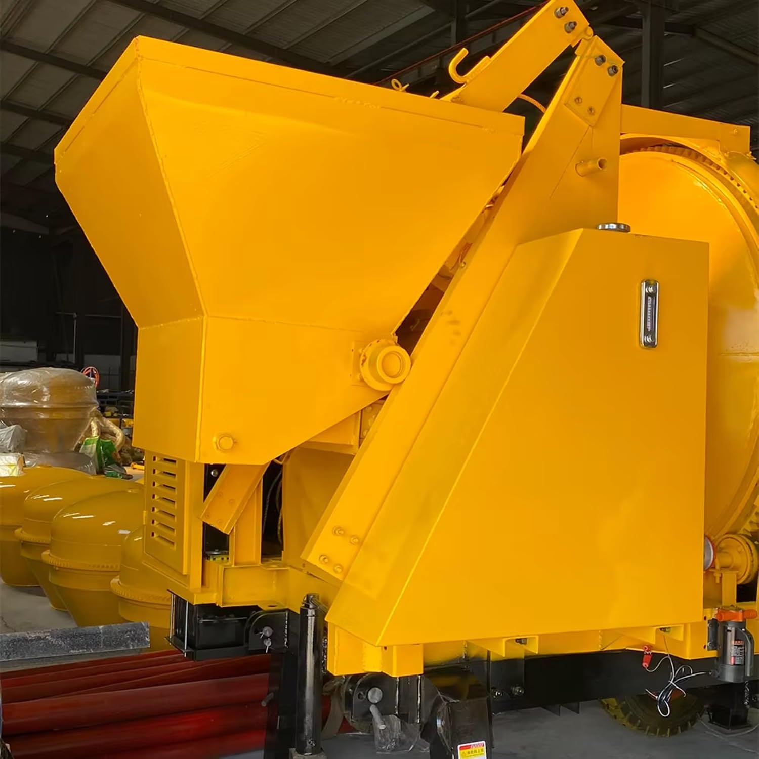 Contractor Grade Concrete Mixer with Pump, Mobile Cement Mixer Pump for Rental, Towable Concrete Pump for Sites