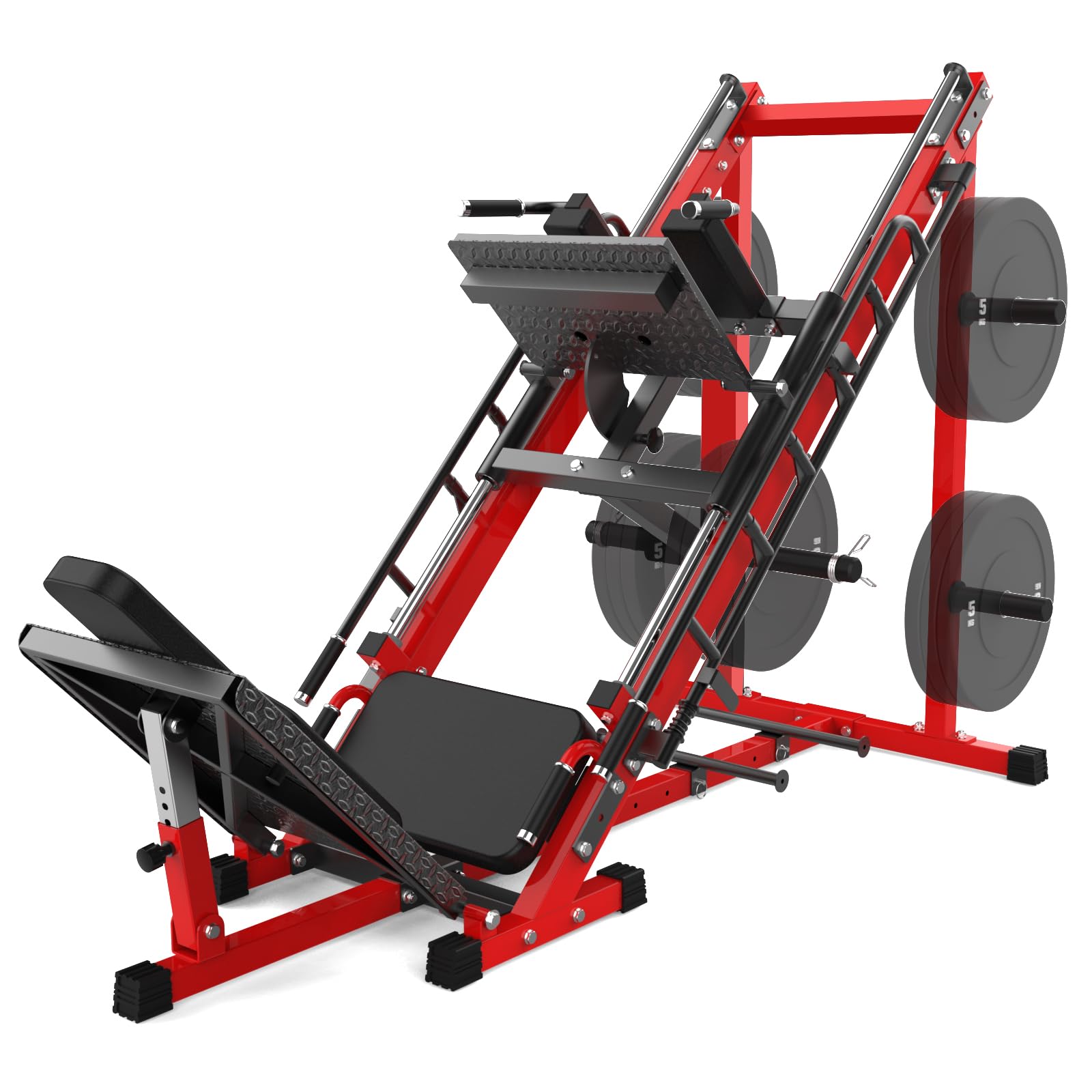 Leg Press Hack Squat Machine, Adjustable Leg Press Machine for Home Gym with Linear Bearing, Specialty Hack Squat Machine for Full Lower Body Workout with Weight Storage Posts